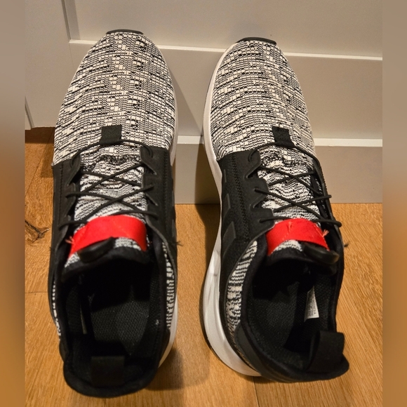 Adidas X PLR 10.5 Run Slip On Stretch Comfortable Black White Red Lightweight - Picture 5 of 11